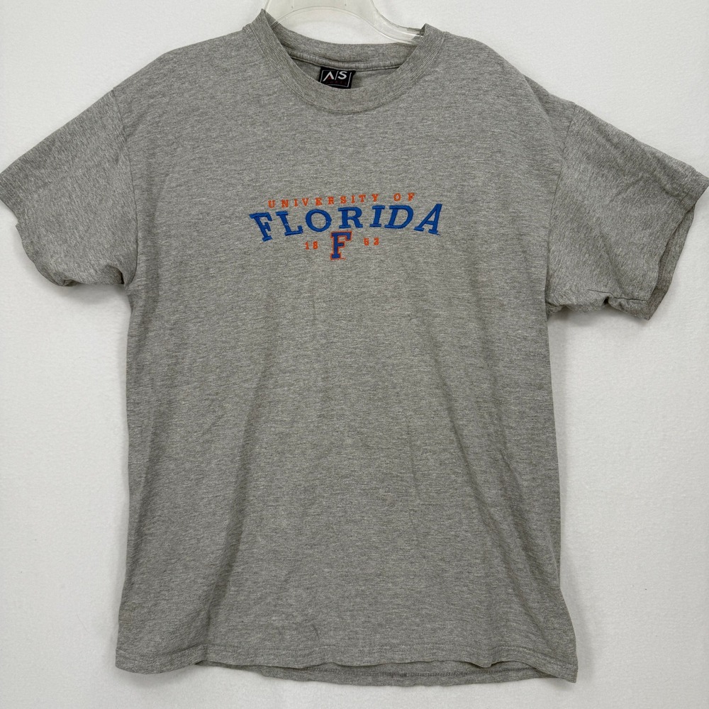 AS Sports T-Shirt Adult Large Gray University of Florida Gators Embroidered Logo